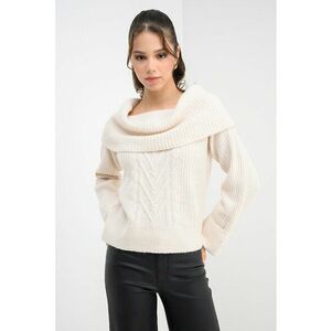 Pulover uni regular fit - Crem imagine