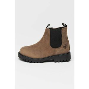 Ghete Chelsea de piele intoarsa cu fermoar River - Maro camel imagine