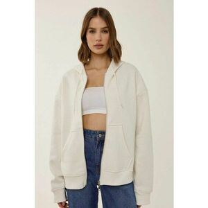 Hanorac dama Relaxed Fit - bumbac - bej imagine