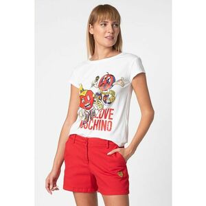 Tricou cu imprimeu grafic si logo - Alb imagine