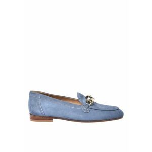 Pantofi loafer din piele intoarsa cu model uni - Albastru imagine