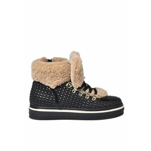 Pantofi sport flatform din piele - Negru imagine