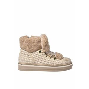 Pantofi sport flatform din piele - Crem imagine