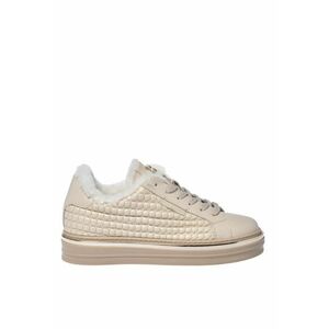 Pantofi sport flatform din piele - Crem imagine