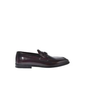 Pantofi loafer din piele cu logo discret - Visiniu imagine