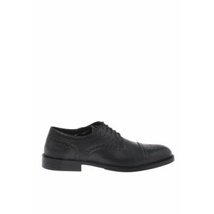 Pantofi derby din piele cu sireturi - Negru imagine