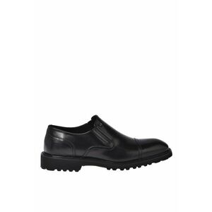 Pantofi din piele si insertii elastice - Negru imagine