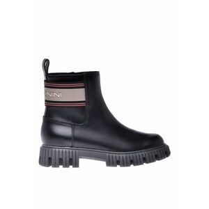 Ghete din piele cu logo - Negru imagine