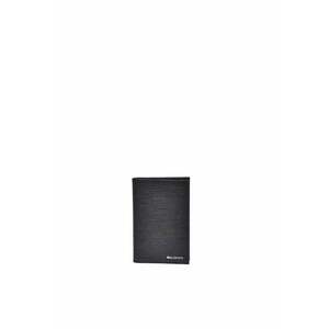 Portcart pliabil din piele cu aspect texturat - Negru imagine