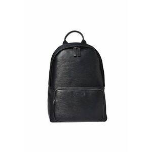 Rucsac din piele cu buzunar frontal - Negru imagine