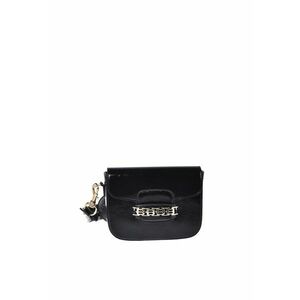 Geanta crossbody din piele cu model monograma - Negru imagine