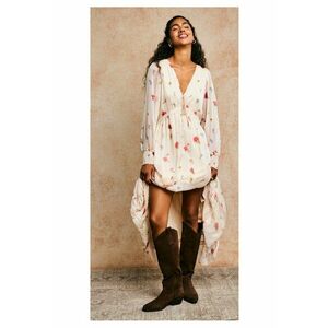 Rochie lunga cu imprimeu floral si decolteu in V Ester imagine