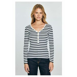 Bluza henley cu decolteu in V Mella imagine