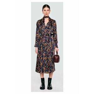 Rochie midi cu imprimeu si cordon in talie Umi imagine