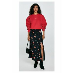 Fusta midi cu imprimeu floral si talie medie imagine