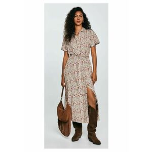 Rochie midi cu imprimeu si buzunare imagine