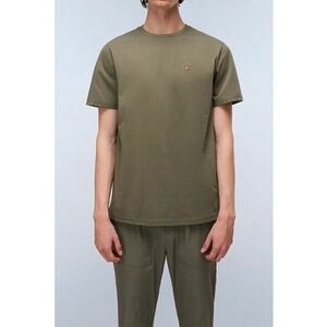 Tricou regular-fit de bumbac Salis - Rosu inchis/Kaki imagine