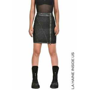 Fustă mini image - cu fermoar dublu funcțional lateral - Negru imagine