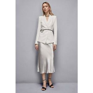 Fusta midi cu elastic in talie - Gri imagine