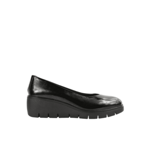Pantofi din piele lacuita cu talpa wedge - Negru imagine