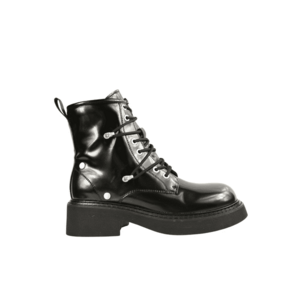 Bocanci casual - dama - WB70006A negru - piele lacuita - toc - Negru imagine