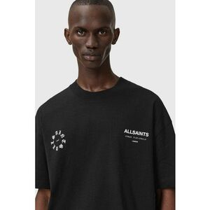 Tricou de bumbac cu logo si maneci cazute - Alb/Negru stins imagine