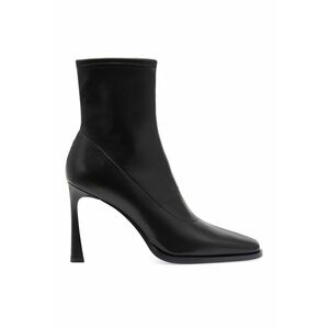 Botine de piele cu toc - Negru imagine