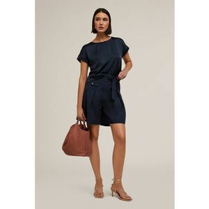 Tricou lejer din satin - Bleumarin imagine