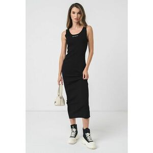 Rochie maxi tricotata si striata - Negru imagine