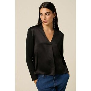 Bluza cu decolteu in V - Negru imagine