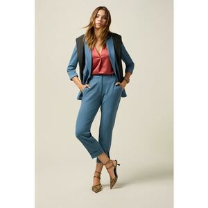Pantaloni eleganti trei sferturi - Albastru prafuit imagine