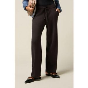 Pantaloni relaxed fit cu snur de ajustare si detalii cu strasuri - Gri antracit imagine