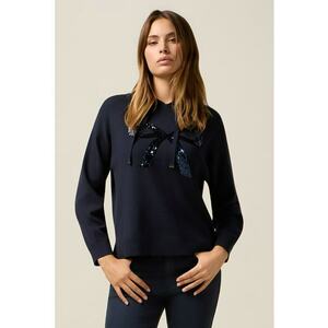 Hanorac regular fit cu paiete - Albastru ultramarin imagine