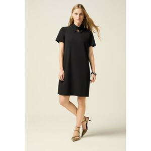 Rochie lejera cu guler detasabil - Negru imagine