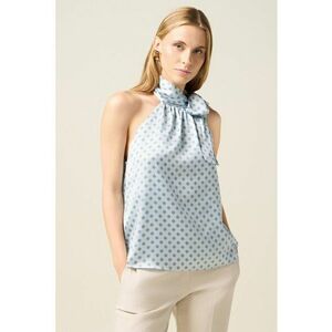 Bluza cu decolteu halter - fara maneci - Albastru deschis imagine