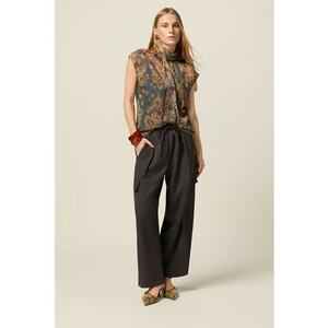 Pantaloni drepti cu model uni - Gri antracit imagine