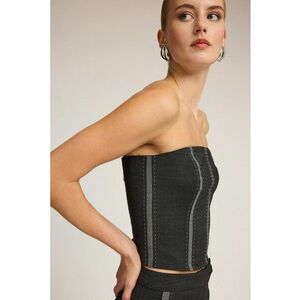Corset cu decolteu drept - Gri antracit imagine