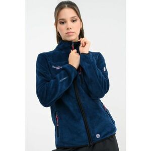 Bluza de trening din material teddy cu fermoar si guler mediu imagine