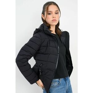 Jacheta regular fit cu gluga Bastia - Negru imagine