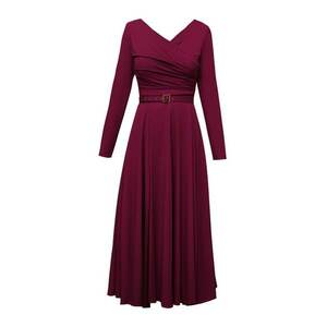 Rochie midi evazata din lyocell Sunday - Negru - Rosu inchis imagine