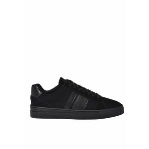 Pantofi sport din piele intoarsa cu garnituri din piele - Negru imagine