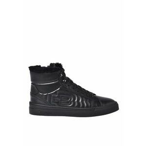 Pantofi sport high-cut din piele - Negru imagine