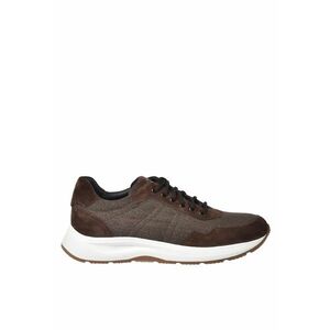 Pantofi sport low-cut cu garnituri de piele intoarsa - Maro imagine