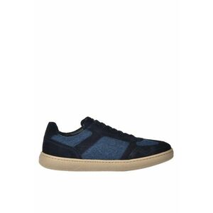 Pantofi sport low-cut cu garnituri de piele intoarsa - Albastru imagine