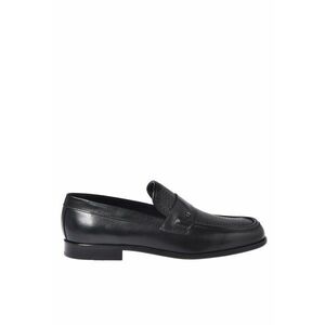 Pantofi loafer de piele si varf ascutit - Negru imagine