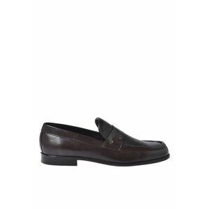 Pantofi loafer de piele cu varf ascutit - Maro inchis imagine