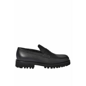 Pantofi loafer uni de piele - Negru imagine