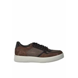 Pantofi sport wedge de piele intoarsa - Maro imagine