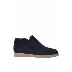 Pantofi loafer mid-cut din piele intoarsa - Albastru imagine