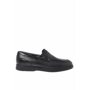 Pantofi loafer de piele cu captuseala de blana de miel - Negru imagine